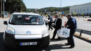 Çorumda sürücülere ahilik leblebisi ikram edildi