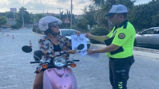 Datçada trafik ekiplerinden motosiklet sürücülerine yönelik uygulama