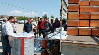 Diclede arı bağ ve meyve üreticilerine tarımsal makine desteği
