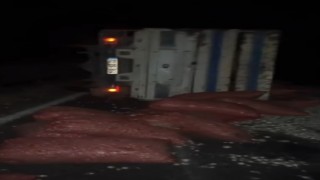 Diyarbakırda soğan yüklü tır devrildi: 1 yaralı