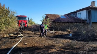 Dökülen külden çıkan yangında 3 dönümlük otluk alan zarar gördü