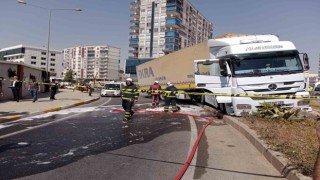 Dur ihtarına uymayan tır sürücüsü, lastiklere ateş edilerek durduruldu