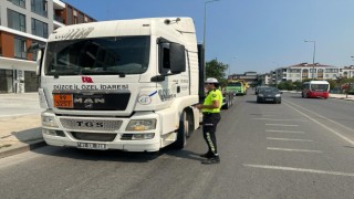Düzcede yasak yola giren ağır taşıtlara ceza yağdı