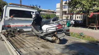 Gazipaşada plakasız motosiklet kullanan sürücüye 7 bin lira ceza
