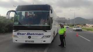 Gazipaşada yolcu otobüsleri denetlendi