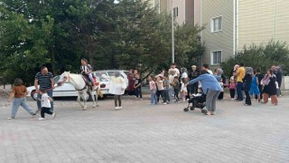 Hisarcıkta çocukların at sevgisi