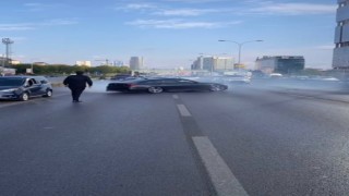 İstanbulda düğün konvoyundaki araçlar otobanda yol kesip drift attı