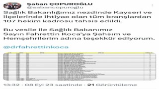 Kayseriye ‘doktor müjdesi