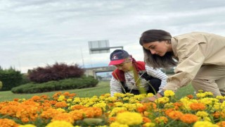 Kervan kavşağı çiçekleniyor