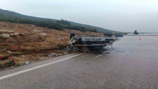 Kontrolden çıkan otomobil takla attı:1 ölü, 5 yaralı