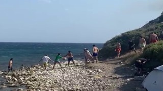 Mangalcıların çıkardığı yangını imece usulü söndürdüler