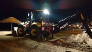 Marmariste belediye ekiplerinin yağmur mesaisi