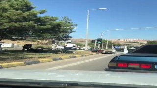 Motosiklet sürücülerinin kavgası kamerada