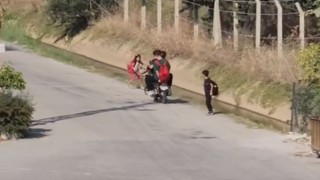 Motosikletli Öğrenciler İlkokul Öğrencilerini Korkuttu