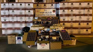 Nazillide 1 milyon 750 bin adet dolu makaron ele geçirildi