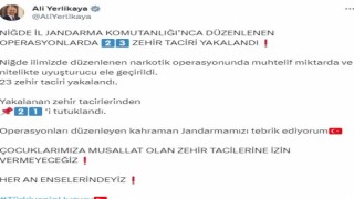 Niğdede 23 zehir taciri yakalandı