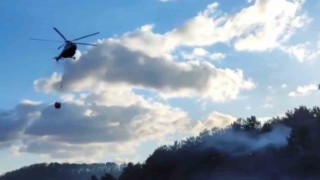Sarıyerde korkutan orman yangını: Helikopter havadan müdahale etti