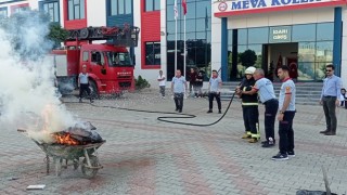 Siirtte okulda yangın tatbikatı