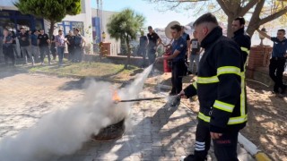 Sinop itfaiyesinden polis memurlarına yangın tatbikatı