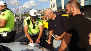 Taksimde ticari taksiler denetlendi