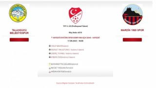 Talasgücü Belediyespor-Mardin 1969 Spor maçını Yakup Bakır yönetecek