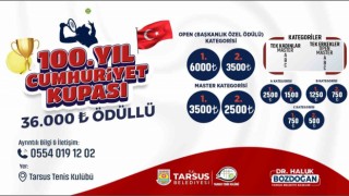 Mersin'de Cumhuriyetin 100. yılına özel Tenis turnuvası