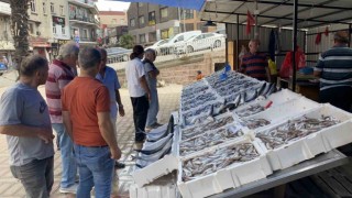 Tezgahlar hamsiyle doldu, vatandaşlar ilgi gösterdi