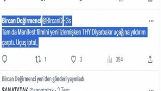 THY uçağına yıldırım isabet etti