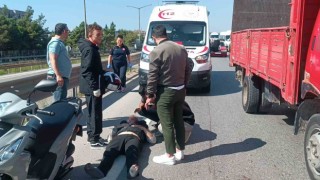 Yeni aldığı motosikletle kaza yaptı