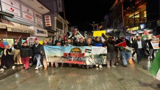 Ağrıda İsrailin Gazze saldırısı protesto edildi