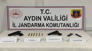 Arka koltuğa saklanan silahlar, jandarmanın dikkatinden kaçmadı