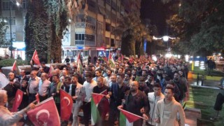 Aydında İsraili protesto yürüyüşü düzenlendi