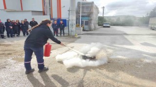 Bozüyük Belediyesi İtfaiyesinden fabrika personeline yangın eğitimi