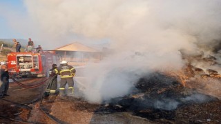 Burdurda çıkan yangında 2 bin saman balyası kül oldu