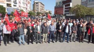 Burhaniyede Filistine destek İsraile tepki mitingi