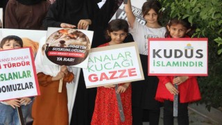 Cizrede kadınlar, İsrailin Gazze saldırılarını protesto etti