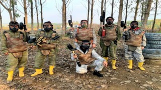 Çocuklar paintball oynadı gokarta bindi