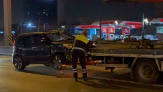 D-100de kontrolden çıkan araç başka bir araca çarpıp takla attı: 1 yaralı