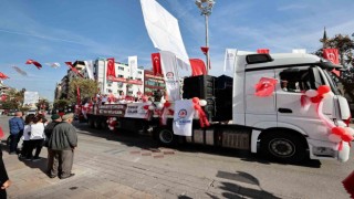 Denizlide Cumhuriyetin 100 yıl coşkusu tır ile yayıldı