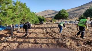 Doğanşehir Belediyesi 39 mahallede mezarlık temizliği yapıyor
