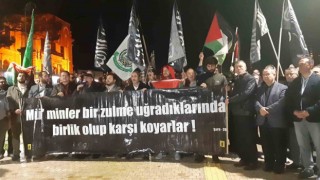 Edirnede İsrailin saldırıları protesto edildi