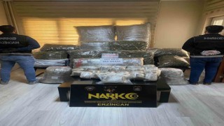 Erzincanda 161 kilo 364 gram uyuşturucu skunk ele geçirildi