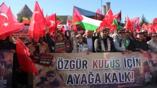 Erzurumdan Filistine destek, İsrail saldırılarına tepki