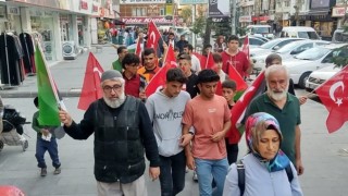 Filistine doğru yürüyen gruba Niğdeden de katılanlar oldu