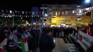 Gazzede gerçekleştirilen hastane saldırısı Burdurda protesto edildi