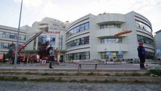 Hastanede yangın tatbikatını film izler gibi izlediler