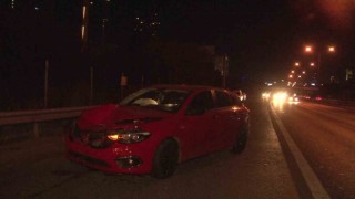 Hatalı sollama yapan motosiklete otomobil çarptı: 1 hafif yaralı