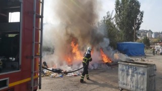İskenderun ilçesi sanayi sitesinde çöp yangını