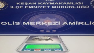 Keşanda uyuşturucu ile yakalanan şahıs gözaltına alındı