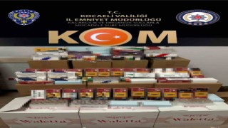 Kocaelide 140 bin dolu ve boş kaçak makaron ele geçirildi